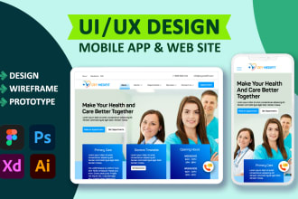 do web or mobile app UI UX design, wireframes, prototypes