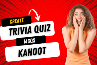 create trivia quizzes, mcqs, kahoot, and personality test questions