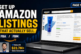 setup amazon fba fbm product listing and SEO optimization, set up amazon account
