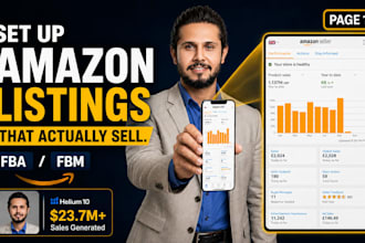 setup amazon fba fbm product listing and SEO optimization, set up amazon account