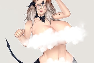 draw anime art, sfw or nsfw, oc character