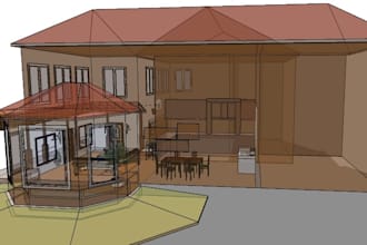 3d architectural and wooden structural design as per US, and UK