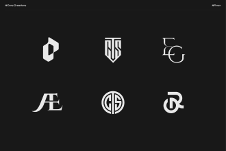 design a unique minimalist monogram initial logo