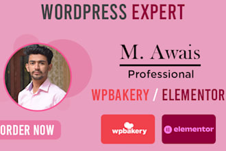 design a wordpress website using elementor or wpbakery