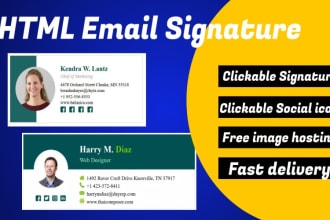 create a professional clickable HTML email signature
