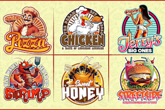 design food bbq kitchen restaurant and coffee shop logo