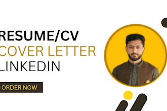 write, edit attractive resume, CV, cover letter and optimize linkedin