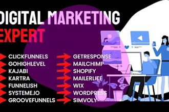 Hot Review!  be your expert in clickfunnels, funnelish, kajabi sales landing page, systeme io