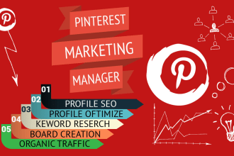 setup, optimize and do pinterest marketing, pins, and boards