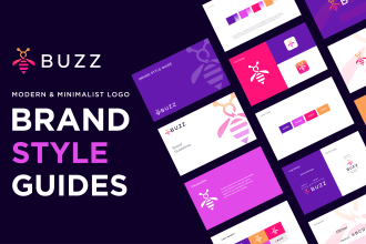 do modern minimalist logo or corporate identity and brand style guides