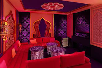 create a graphics wall art layout design for your themed room