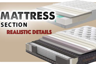 do realistic 3d visualization in the mattress section