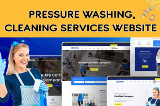 design pressure washing, house cleaning services website for cleaning company