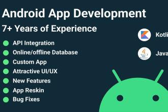 develop android app using kotlin or java on android studio