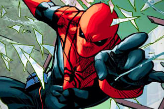 draw  a dc or marvel style comic book superhero