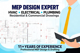 do electrical, hvac, plumbing design, and mep permit drawing