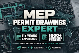 do electrical, hvac, plumbing design, and mep permit drawing