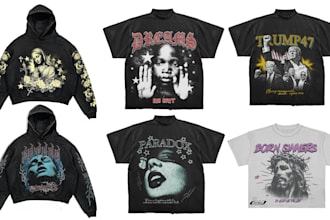 design custom streetwear t shirt and graphic t shirt design