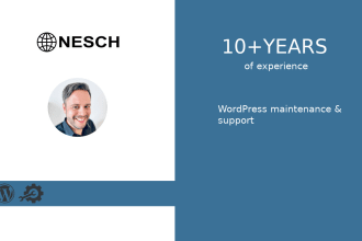 provide monthly wordpress maintenance, support and tech help