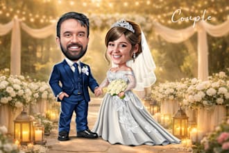 draw cartoon caricature couple from your photo