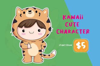 draw cute kawaii cartoon,stickers and mascot character