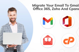 migrate your email to gmail, office 365, zoho and cpanel