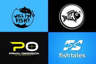 design hunting fishing outdoor themed logo within 16 hr