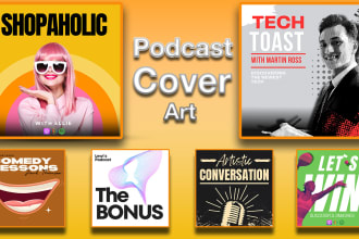 design unique podcast cover art, custom podcast cover art