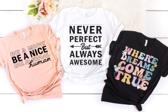design custom bulk retro vintage typography t shirt design for pod business