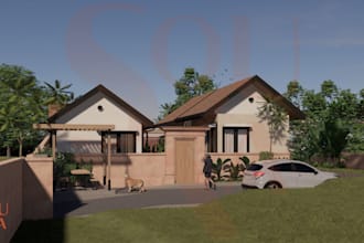 design exterior facade with realistic render