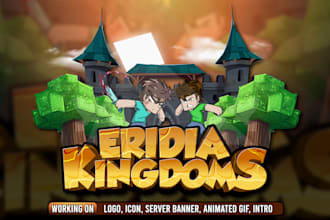do playful minecraft server logo and icon with animated intro