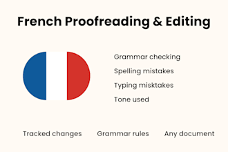 proofread and edit your documents as a native french speaker