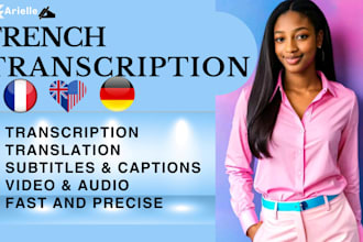 provide french transcription, translation and subtitling, french to english
