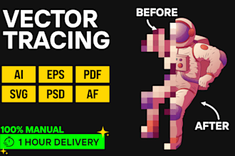 vector trace, redraw or vectorize logo to vector ai file