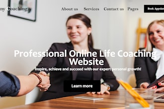 design life coaching website, health consultant website on wix