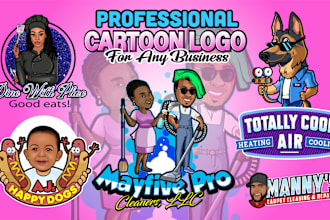 design professional cartoon caricature or mascot logo