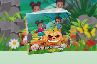 awesome children story book illustration and kids book cover