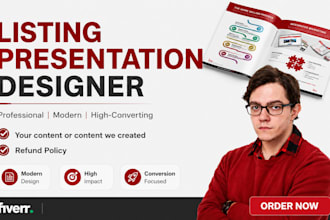 design listing presentation, seller and buyer guides, digital, print ready