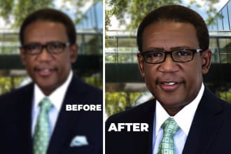 upscale, sharpen enhance and improve low quality image