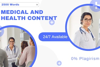 write optimized medical and health articles and blog posts