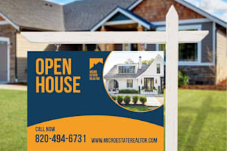 do yard sign, billboard, banner and signage design