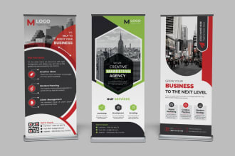 design retractable roll ups or pull up banner, billboards,
