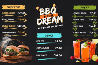 creative digital menu design , digital menu board , flyer