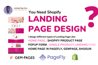 design custom shopify product landing page in pagefly, gempage, zipify, shogun
