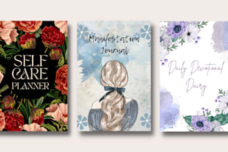 design KDP book cover, low content interior and fix design