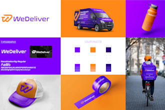design a business company logo, with brand style guide