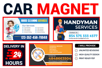 design a professional vehicle magnet sign within 12 hours