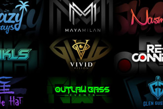 make unique dj, music, band, brand, rap, typography and producer logo