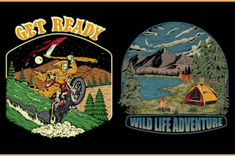 illustration vintage badge retro t shirt design for your brand