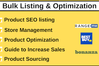 range, rangeme, bestbuy and bonanza bulk product listings, product SEO